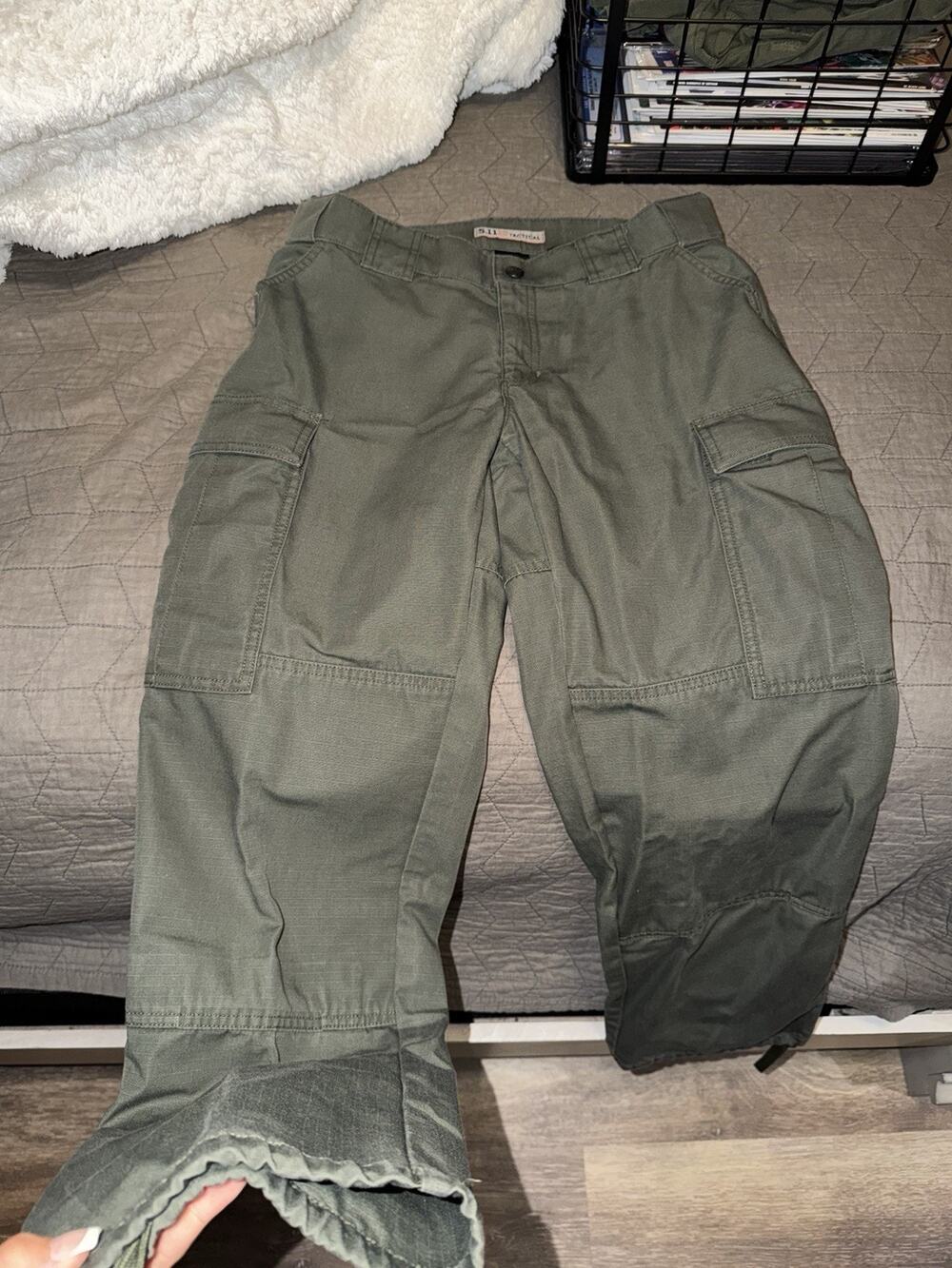 5.11 Tactical Women's Solid Green Tactical Cargo Pants Size 6 Regular